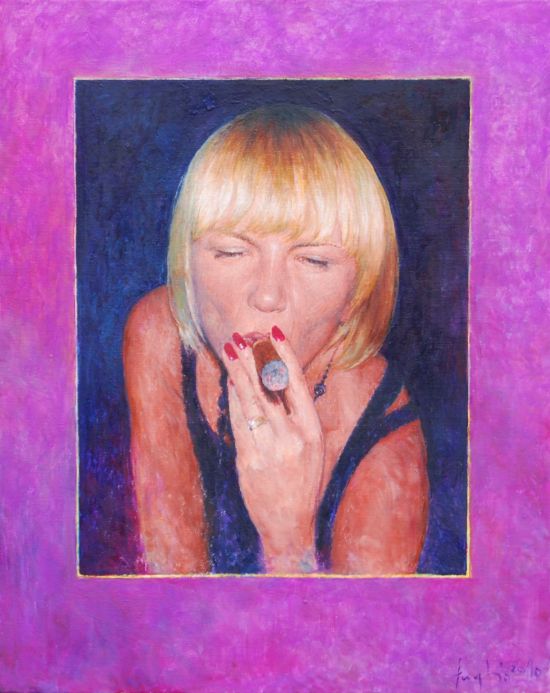 Blondynka z kubańskim cygarem, 2010, 50x40